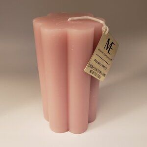 Pink Pillar Candle Unscented Floral Flower Modern Expressions 19oz. 5" New NWT